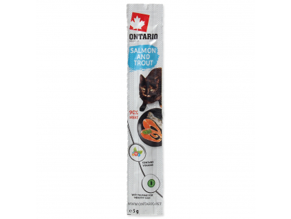 Stick ONTARIO for cats Salmon & Trout 5 g z kategorie Chovatelské potřeby a krmiva pro kočky > Krmivo a pamlsky pro kočky > Pamlsky pro kočky
