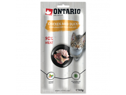 Stick ONTARIO for cats Chicken & Duck 15 g z kategorie Chovatelské potřeby a krmiva pro kočky > Krmivo a pamlsky pro kočky > Pamlsky pro kočky