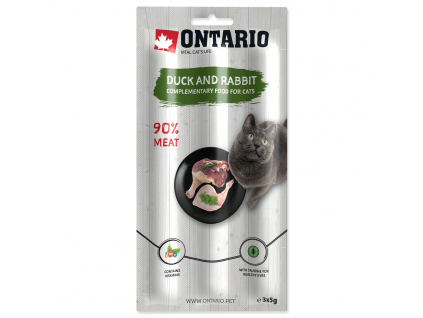 Stick ONTARIO for cats Duck & Rabbit 15 g z kategorie Chovatelské potřeby a krmiva pro kočky > Krmivo a pamlsky pro kočky > Pamlsky pro kočky