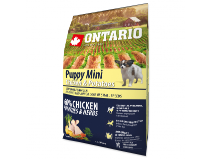 ONTARIO Puppy Mini Chicken & Potatoes & Herbs 2,25 kg z kategorie Chovatelské potřeby a krmiva pro psy > Krmiva pro psy > Granule pro psy