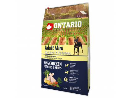48870 1 ontario dog adult mini chicken potatoes herbs 6 5 kg z kategorie chovatelske potreby a krmiva pro psy krmiva pro psy granule pro psy