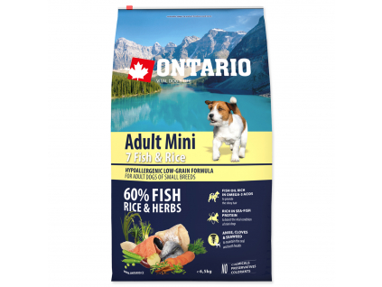 ONTARIO Dog Adult Mini Fish & Rice 6,5 kg z kategorie Chovatelské potřeby a krmiva pro psy > Krmiva pro psy > Granule pro psy