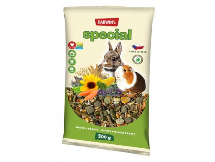 Darwin's Morče, králík special 500g z kategorie Chovatelské potřeby a krmiva pro hlodavce a malá zvířata > Krmiva pro hlodavce a malá zvířata