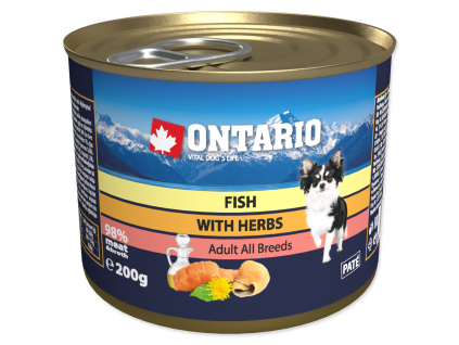 Konzerva ONTARIO Dog Mini Multi Fish and Salmon Oil 200 g z kategorie Chovatelské potřeby a krmiva pro psy > Krmiva pro psy > Konzervy pro psy