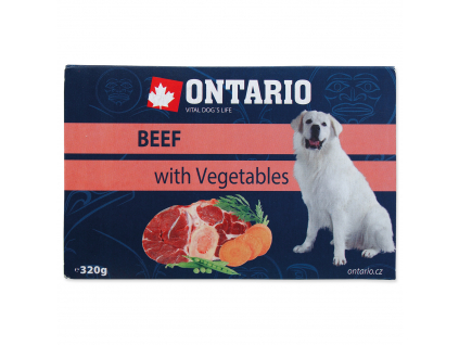 Vanička ONTARIO Dog Beef with Vegetable 320 g z kategorie Chovatelské potřeby a krmiva pro psy > Krmiva pro psy > Vaničky, paštiky pro psy