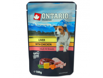 Kapsička ONTARIO Dog Liver with Chicken in Broth 100 g z kategorie Chovatelské potřeby a krmiva pro psy > Krmiva pro psy > Kapsičky pro psy