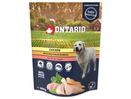 Kapsička ONTARIO Dog Chicken with Vegetable in Broth 300 g z kategorie Chovatelské potřeby a krmiva pro psy > Krmiva pro psy > Kapsičky pro psy