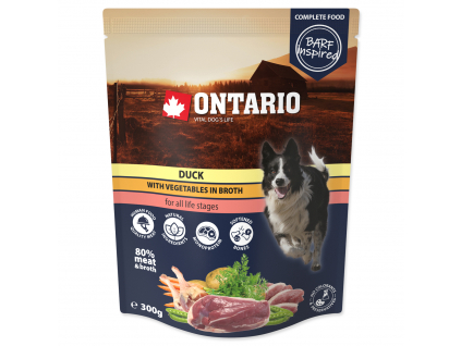 Kapsička ONTARIO Dog Duck with Vegetable in Broth 300 g z kategorie Chovatelské potřeby a krmiva pro psy > Krmiva pro psy > Kapsičky pro psy