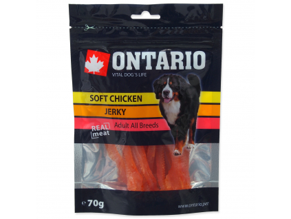 Snack ONTARIO Dog Soft Chicken Jerky 70 g z kategorie Chovatelské potřeby a krmiva pro psy > Pamlsky pro psy > Sušená masíčka pro psy