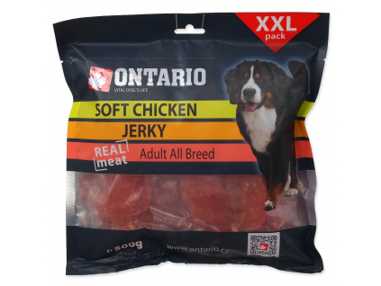 Snack ONTARIO Dog Soft Chicken Jerky 500 g z kategorie Chovatelské potřeby a krmiva pro psy > Pamlsky pro psy > Sušená masíčka pro psy