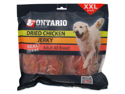 Snack ONTARIO Dog Dry Chicken Jerky 500 g z kategorie Chovatelské potřeby a krmiva pro psy > Pamlsky pro psy > Sušená masíčka pro psy