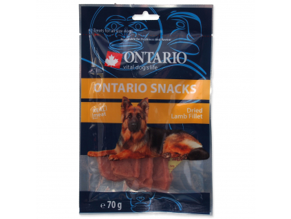 Snack ONTARIO Dog Dry Lamb Fillet 70 g z kategorie Chovatelské potřeby a krmiva pro psy > Pamlsky pro psy > Sušená masíčka pro psy