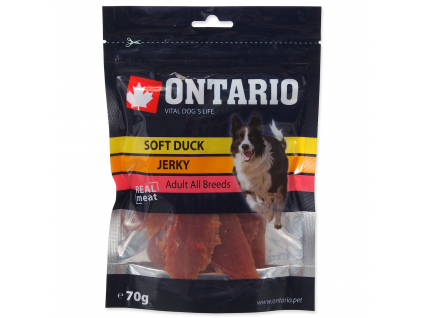 Snack ONTARIO Dog Soft Duck Jerky 70 g z kategorie Chovatelské potřeby a krmiva pro psy > Pamlsky pro psy > Sušená masíčka pro psy