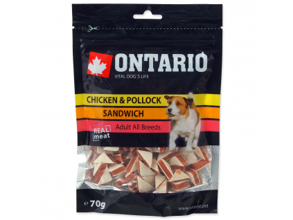 Snack ONTARIO Dog Chicken Jerky Sandwich 70 g z kategorie Chovatelské potřeby a krmiva pro psy > Pamlsky pro psy > Poloměkké pamlsky pro psy