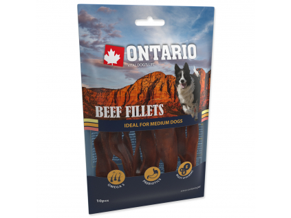 Snack ONTARIO Dog Rawhide Beef Fillets 12,5 cm z kategorie Chovatelské potřeby a krmiva pro psy > Pamlsky pro psy > Tyčinky, salámky pro psy