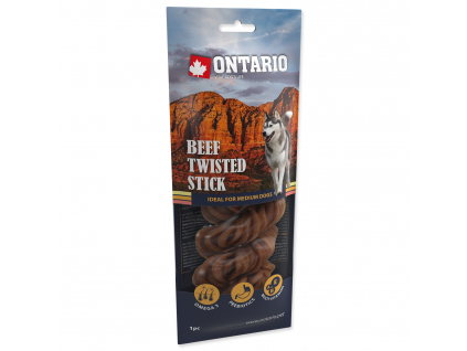 Snack ONTARIO Dog Rawhide Twisted Stick 15 cm z kategorie Chovatelské potřeby a krmiva pro psy > Pamlsky pro psy > Žvýkací pamlsky pro psy