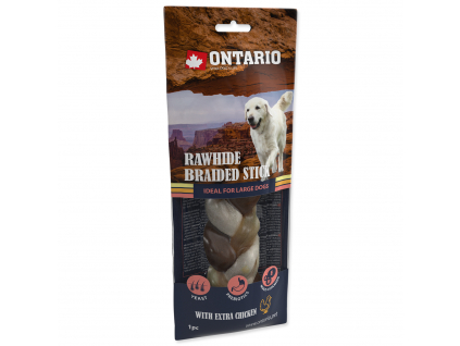 Snack ONTARIO Dog Rawhide Snack Chicken Braid 20 cm z kategorie Chovatelské potřeby a krmiva pro psy > Pamlsky pro psy > Žvýkací pamlsky pro psy