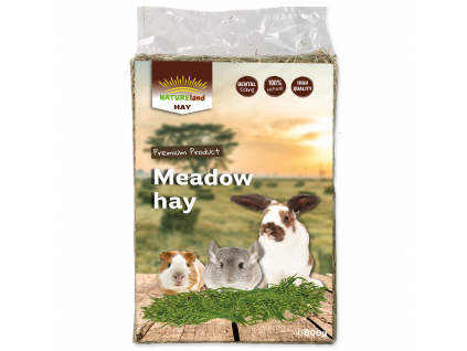 Seno NATURE LAND Meadow Hay z horských luk 0,8 kg z kategorie Chovatelské potřeby a krmiva pro hlodavce a malá zvířata > Seno pro hlodavce