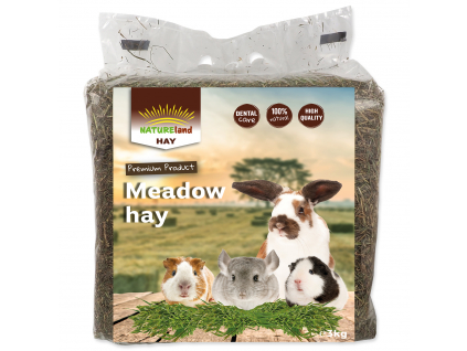 Seno NATURE LAND Meadow Hay z horských luk 3 kg z kategorie Chovatelské potřeby a krmiva pro hlodavce a malá zvířata > Seno pro hlodavce