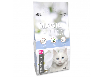 Kočkolit MAGIC LITTER Bentonite Ultra White 5 l z kategorie Chovatelské potřeby a krmiva pro kočky > Toalety, steliva pro kočky > Steliva kočkolity pro kočky