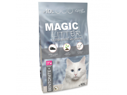 Kočkolit MAGIC LITTER Bentonite Ultra White with Carbon 10 l z kategorie Chovatelské potřeby a krmiva pro kočky > Toalety, steliva pro kočky > Steliva kočkolity pro kočky
