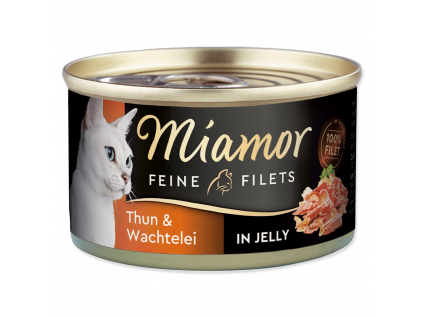 Konzerva MIAMOR Feine Filets tuňák + křepelčí vejce v želé 100 g z kategorie Chovatelské potřeby a krmiva pro kočky > Krmivo a pamlsky pro kočky > Konzervy pro kočky