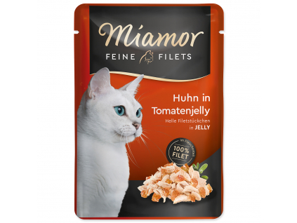 Kapsička MIAMOR Feine Filets kuře + rajče v želé 100 g z kategorie Chovatelské potřeby a krmiva pro kočky > Krmivo a pamlsky pro kočky > Kapsičky pro kočky