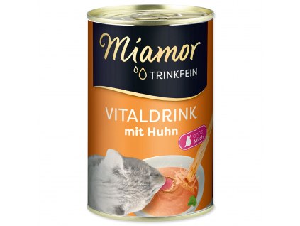 Vital drink MIAMOR kuře 135 ml z kategorie Chovatelské potřeby a krmiva pro kočky > Krmivo a pamlsky pro kočky > Polévky a drinky pro kočky
