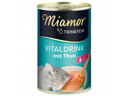 Vital drink MIAMOR tuňák 135 ml z kategorie Chovatelské potřeby a krmiva pro kočky > Krmivo a pamlsky pro kočky > Polévky a drinky pro kočky