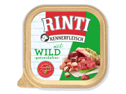 Vanička RINTI Kennerfleisch zvěřina + těstoviny 300 g z kategorie Chovatelské potřeby a krmiva pro psy > Krmiva pro psy > Vaničky, paštiky pro psy