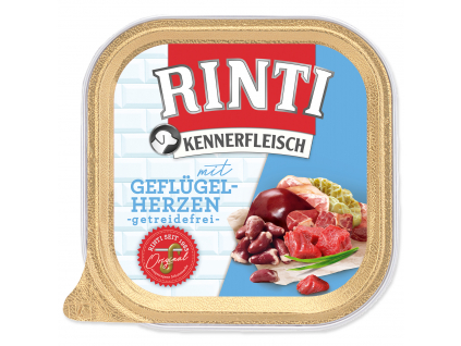 Vanička RINTI Kennerfleisch drůbeží srdíčka + nudle 300 g z kategorie Chovatelské potřeby a krmiva pro psy > Krmiva pro psy > Vaničky, paštiky pro psy