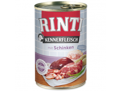 Konzerva RINTI Kennerfleisch šunka 400 g z kategorie Chovatelské potřeby a krmiva pro psy > Krmiva pro psy > Konzervy pro psy