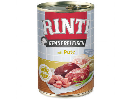 Konzerva RINTI Kennerfleisch krůta 400 g z kategorie Chovatelské potřeby a krmiva pro psy > Krmiva pro psy > Konzervy pro psy