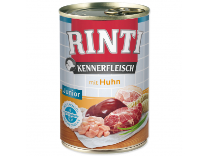 Konzerva RINTI Kennerfleisch Junior kuře 400 g z kategorie Chovatelské potřeby a krmiva pro psy > Krmiva pro psy > Konzervy pro psy