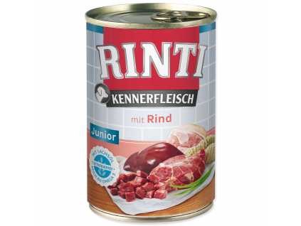 Konzerva RINTI Kennerfleisch Junior hovězí 400 g z kategorie Chovatelské potřeby a krmiva pro psy > Krmiva pro psy > Konzervy pro psy