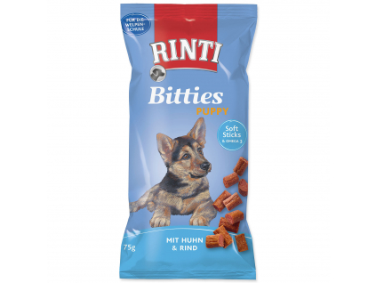 Pochoutka RINTI Extra Bitties Puppy kuře + hovězí 75 g z kategorie Chovatelské potřeby a krmiva pro psy > Pamlsky pro psy > Poloměkké pamlsky pro psy
