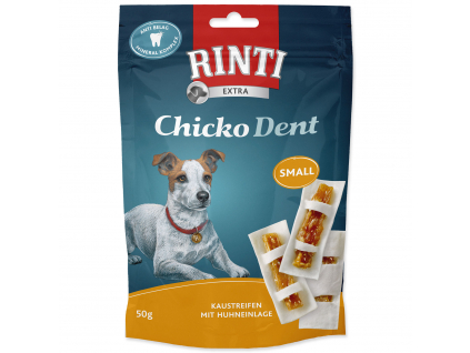 Pochoutka RINTI Chicko Dent Small kuře 50 g z kategorie Chovatelské potřeby a krmiva pro psy > Pamlsky pro psy > Bílé kosti pro psy