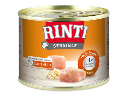 Konzerva RINTI Sensible kuře + rýže 185 g z kategorie Chovatelské potřeby a krmiva pro psy > Krmiva pro psy > Konzervy pro psy