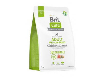 Brit Care Dog Sustainable Adult Medium Breed 3kg z kategorie Chovatelské potřeby a krmiva pro psy > Krmiva pro psy > Granule pro psy