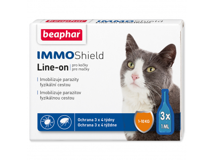 BEAPHAR Line-on IMMO Shield pro kočky 3 ml z kategorie Chovatelské potřeby a krmiva pro kočky > Antiparazitika pro kočky > Pipety (Spot On) pro kočky