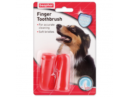 BEAPHAR Dog-A-Dent zubní kartáčky na prst 2 ks z kategorie Chovatelské potřeby a krmiva pro psy > Hygiena a kosmetika psa > Péče o psí zuby