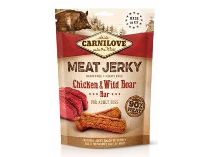 Carnilove Dog Jerky Boar & Chicken Bar 100g z kategorie Chovatelské potřeby a krmiva pro psy > Pamlsky pro psy > Sušená masíčka pro psy