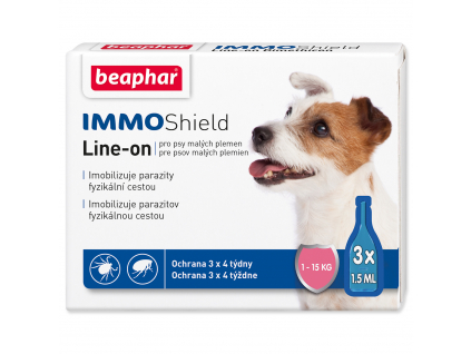 BEAPHAR Line-on IMMO Shield pro psy S 4.5 ml z kategorie Chovatelské potřeby a krmiva pro psy > Antiparazitika pro psy > Pipety (Spot On) pro psy