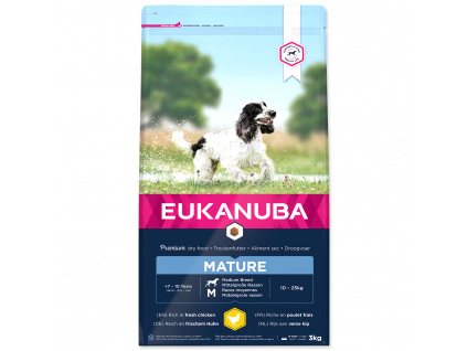 EUKANUBA Mature Medium Breed 3 kg z kategorie Chovatelské potřeby a krmiva pro psy > Krmiva pro psy > Granule pro psy