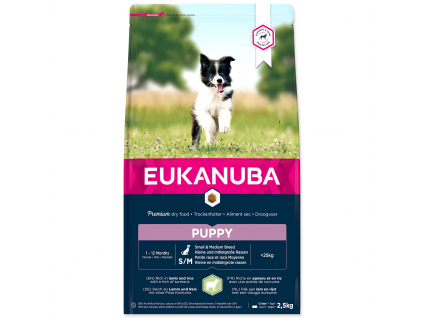 EUKANUBA Puppy Small & Medium Breed Lamb 2,5 kg z kategorie Chovatelské potřeby a krmiva pro psy > Krmiva pro psy > Granule pro psy