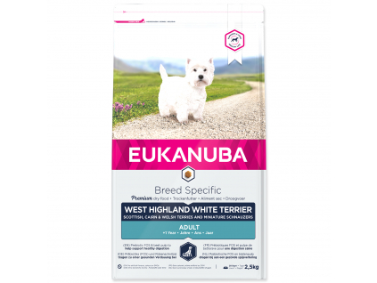 EUKANUBA West Highland White Terrier 2,5 kg z kategorie Chovatelské potřeby a krmiva pro psy > Krmiva pro psy > Granule pro psy