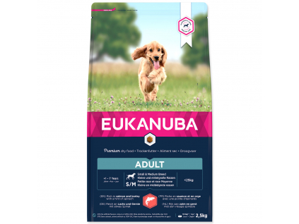 EUKANUBA Adult Small & Medium Breed Salmon 2,5 kg z kategorie Chovatelské potřeby a krmiva pro psy > Krmiva pro psy > Granule pro psy