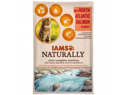 Kapsička IAMS Naturally losos v omáčce 85 g z kategorie Chovatelské potřeby a krmiva pro kočky > Krmivo a pamlsky pro kočky > Kapsičky pro kočky
