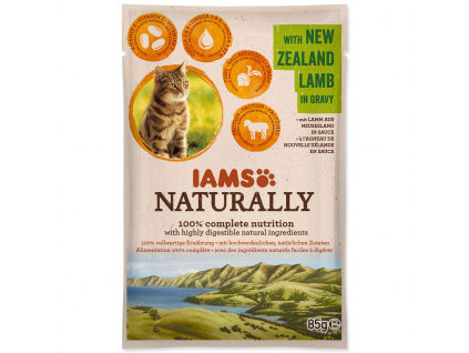 Kapsička IAMS Naturally jehněčí v omáčce 85 g z kategorie Chovatelské potřeby a krmiva pro kočky > Krmivo a pamlsky pro kočky > Kapsičky pro kočky