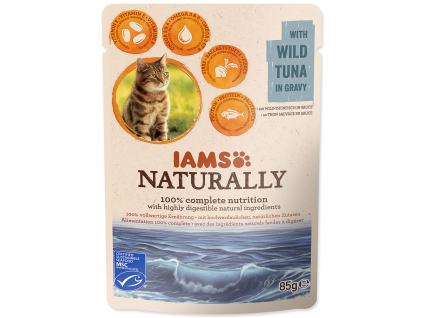 Kapsička IAMS Naturally tuňák v omáčce 85 g z kategorie Chovatelské potřeby a krmiva pro kočky > Krmivo a pamlsky pro kočky > Kapsičky pro kočky